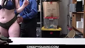 creepy guard catches amilia onyx hiding goods in her tight leggings ass shop fuck