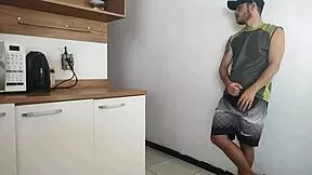 while my fat husband showered, i risked it all fucking his friend raw in the kitchen - brazilian housewife creampie