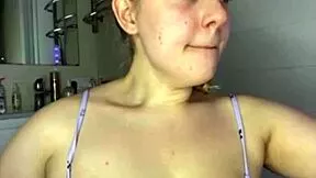 Peek at her pink pussy fingering wet in leather close up