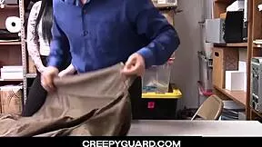 creepy guard catches amilia onyx hiding goods in her tight leggings ass shop fuck