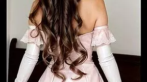 i become the busty cougar maid dream, sucking old cock in leather gloves for facial