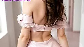 i become the busty cougar maid dream, sucking old cock in leather gloves for facial