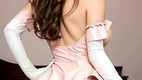 i become the busty cougar maid dream, sucking old cock in leather gloves for facial