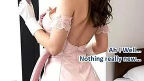 i become the busty cougar maid dream, sucking old cock in leather gloves for facial