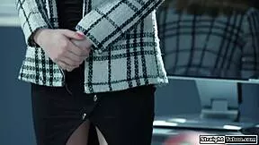 Secretary handles my special licking requests today