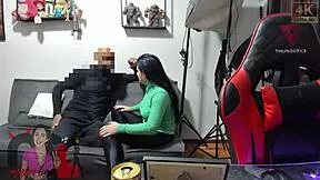 brunette amateur babe invites black bull over cuckold style for hairy pussy and ass pounding while on phone