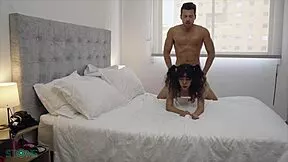 oiled petite colombian trades steamy massage for my hard pussy fuck