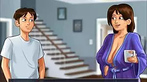 Sensual milf tits massage turns into sexy teen blowjob session