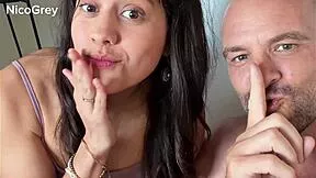 brunette latina dives into sloppy blowjob during hardcore 4some orgy watching couple pov