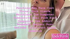 Bound slave screams in rough bdsm domination as daddy's monster cock face fucks her cum covered