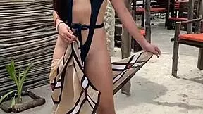 linda petite colombian struts in tiny outfit