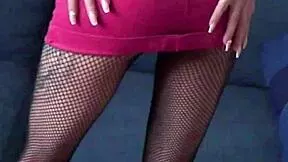 candie cross rips clothes for fishnet tease skinny ass hungers in lingerie