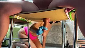 Stepmom domina grabs stepsons cock for endless free use handjob sessions all day