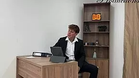 Fucking My Sexy Tattooed Secretary Whore Bent Over with Monster Cock Deep Inside