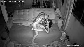 security camera catches brazilian latina nerd pornstar couple's first fuck of the year