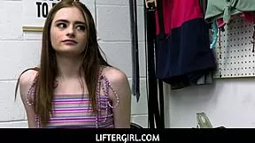 Naughty Teen Liftergirl Caught Stealing Panties Gets Fucked Hard!