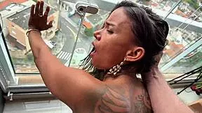 tattooed petite latina milf begs during first rough anal pov