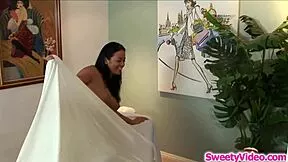 Asian Milf Licked by Lesbian Masseuse