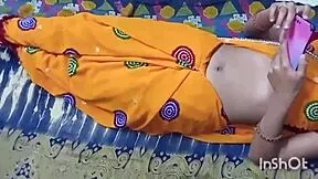 in the quiet indian village at midnight, the chubby housewife and her skinny boyfriend start their rough homemade sex moaning loudly on the ranch.