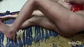 in the quiet indian village at midnight, the chubby housewife and her skinny boyfriend start their rough homemade sex moaning loudly on the ranch.