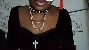 Goth Dominatrix Teases Natural Tits In Heels To Drain Balls