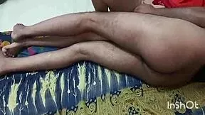 in the quiet indian village at midnight, the chubby housewife and her skinny boyfriend start their rough homemade sex moaning loudly on the ranch.