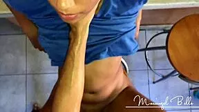 Tight Latina Babe Mariangel Belle Bent Over for Doggystyle Creampie Kitchen Fuck