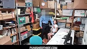Petite teen suspect Carolina Sweets gets roughly fucked by officer on garage CCTV