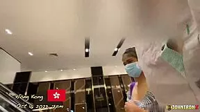 Johntronx tiny asian teen rides huge cock hard before massive creampie finish