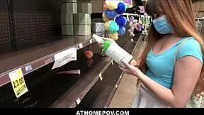 after masturbating in store lot horny teen alison rey begs for pov monster cock pounding