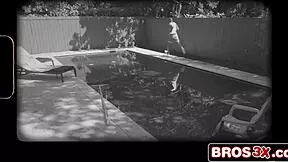 Stunning Blonde Cougar Rides Young BBC Pool Cleaner Hard!