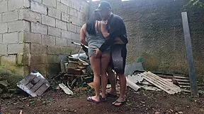 brazilian brunette with small tits gets licked and fucked outdoors at party