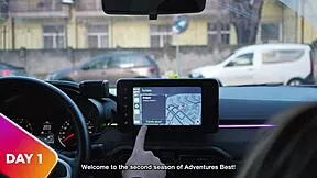 laura quest kicks off winter adventures flashing her tanned pierced tits outdoors in the snow