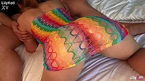 damn check my horny gf's huge tits suck in fishnets
