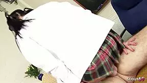 teacher seduces black hair pigtails teen tanya cox for classroom fuck lick blowjob ride