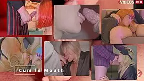 Stepmom grabs my dick sucks deep fucks pussy creampie cumshot facial