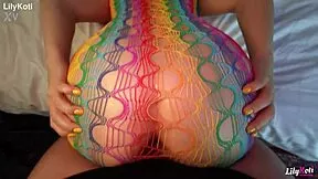 damn check my horny gf's huge tits suck in fishnets