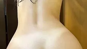 big ass college girl fresh from shower spreads pussy and tits for doggystyle ride