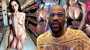 Blonde trans girl with thicc cock deepthroats in store then takes fresh tight anal while handsfree cumming!