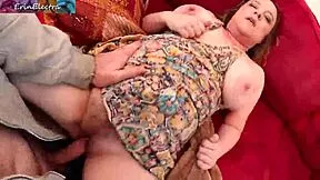 snuggling with stepmom on the couch turns into her riding for accidental creampie taboo