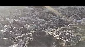 Beach Slut Flashes Big Natural Tits Naked For Husband