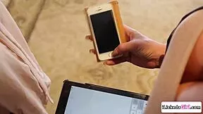 ever wonder why this blonde milf licks her ex while hubby watches?