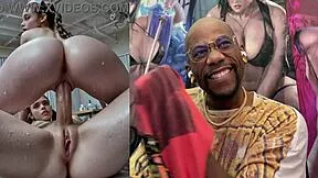 sweaty slutty blonde teen grips trans cock cowgirl while kissing then anal fucks exposed pussy ai style