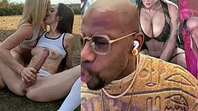 sweaty slutty blonde teen grips trans cock cowgirl while kissing then anal fucks exposed pussy ai style