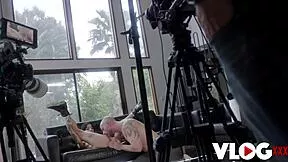 tattooed lysagna del ray teases wet pussy licks cock deepthroats in erotic bts action