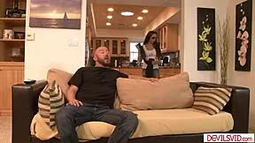 Hey boss, watch your teen babysitter seduce you then deepthroat that monster cock hard?