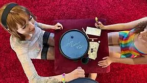 Petite Alice, your tight pussy ready for redhead BFF's dice challenge?