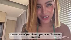 Merry Christmas stepson, let mommy fulfill your milky filling fantasy today