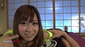 kinky asian teen hitomi kitagawa teases huge cock in pov handjob