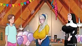 old widow uh grabs fat young cock down her throat at church wedding? 😈👰